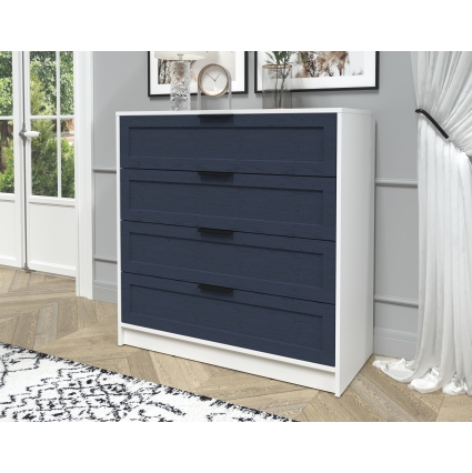 Kомод Тренд КТ-К100 (Белый ЛДСП/ Дуб королевский ЛМДФ) Ш1000 В1020 Г451